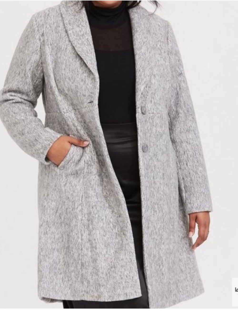 Torrid NWT aline Grey Long hacci Blend Coat -size 0